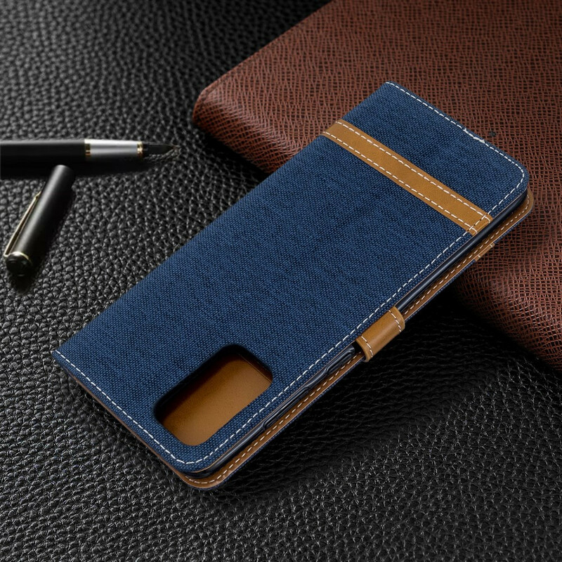 Funda de tela y efecto cuero para Samsung Galaxy S20 Plus con colgante