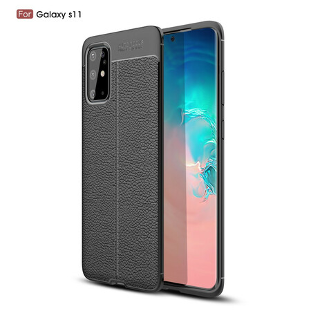 Funda de piel Samsung Galaxy S20 Plus efecto lichi doble línea