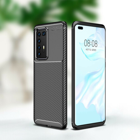 Funda Huawei P40 Pro Textura Flexible de Fibra de Carbono