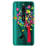 Funda Xiaomi Redmi 8 Gato bajo el árbol de colores