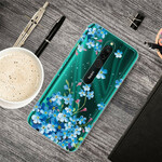 Xiaomi Redmi 8 Funda de flores azul