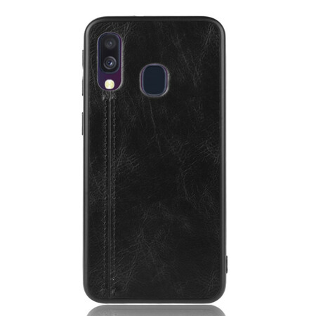 Samsung Galaxy A40 Funda de costura efecto cuero