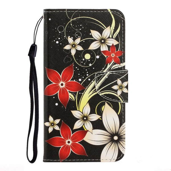 Funda Xiaomi Redmi Note 8 Pro Flores de colores con colgante