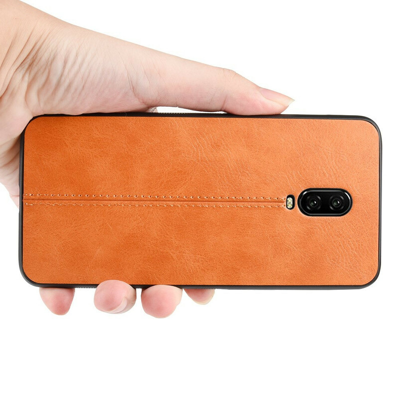 Funda de cuero estilo OnePlus 6T cosida