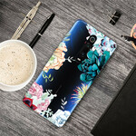 Xiaomi Mi 9T / Mi 9T Pro Funda transparente de flor de acuarela