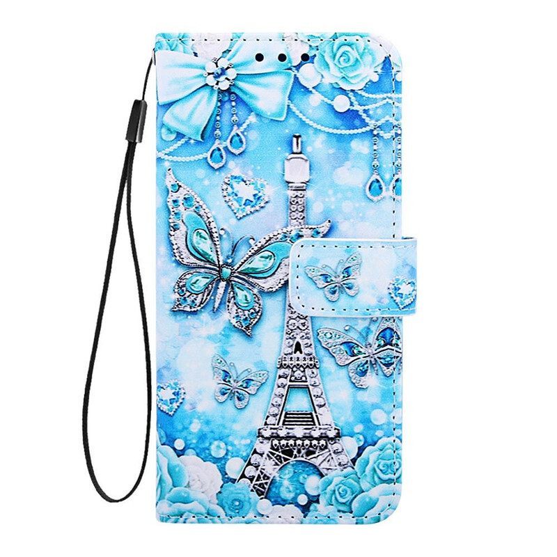 Xiaomi Mi 9T / Mi 9T Pro Funda de mariposa con colgante de la Torre Eiffel