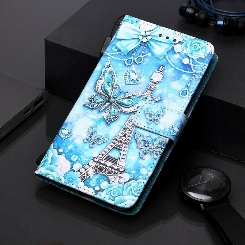 Xiaomi Mi 9T / Mi 9T Pro Funda de mariposa con colgante de la Torre Eiffel