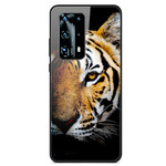 Huawei P40 Funda de cristal templado Tiger Realista