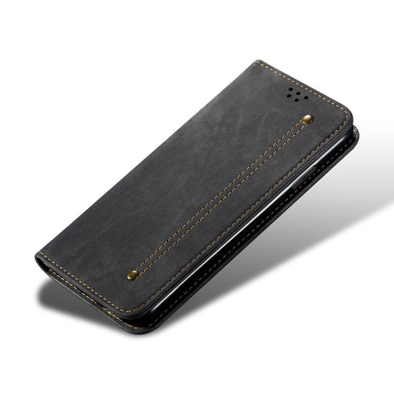 Flip Cover OnePlus 8 Pro Leatherette Textura Jeans