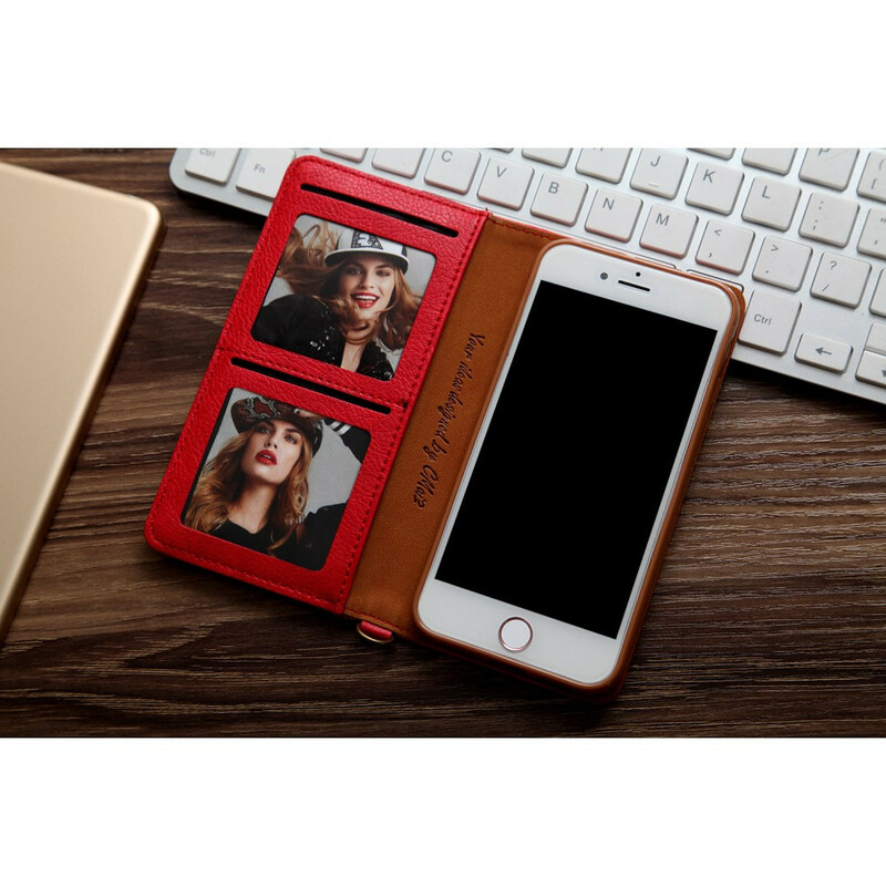 Flip Cover iPhone SE 2 / 8 / 7 Cuero Efecto Multitarjeta CMAI2