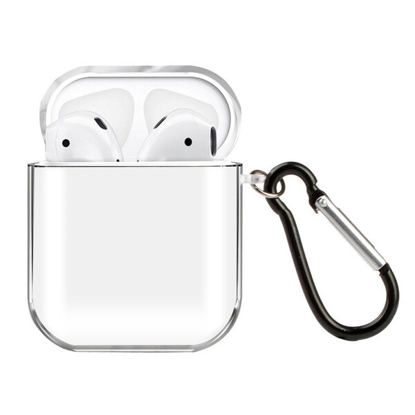 Estuche de silicona transparente para los AirPods con mosquetón