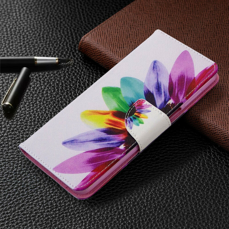 Xiaomi Redmi Note 9S / Redmi Note 9 Pro Funda de flor de acuarela