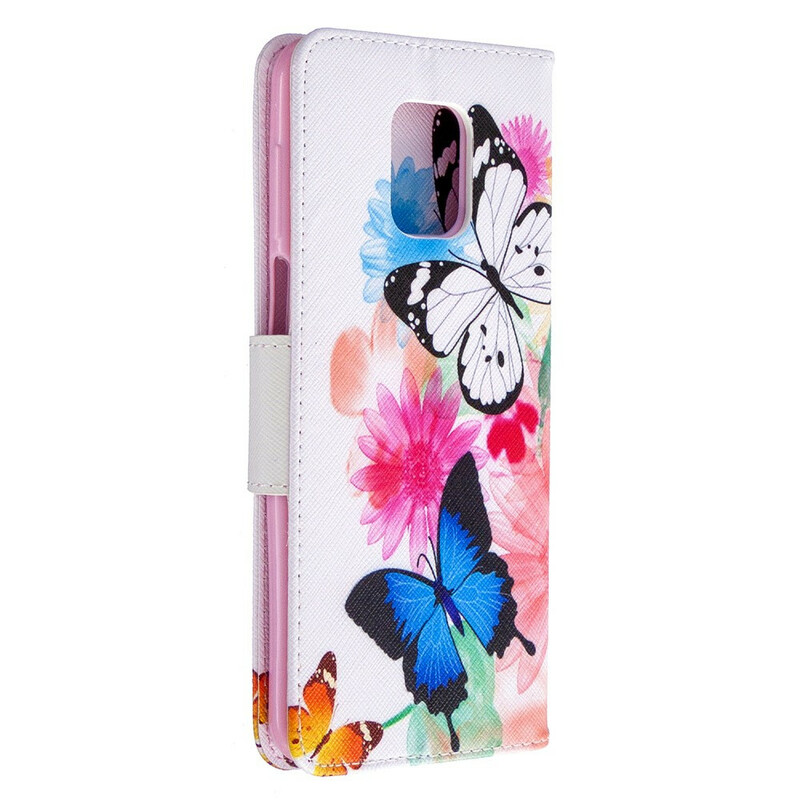Funda Xiaomi Redmi Note 9S / Note 9 Pro pintada con mariposas y flores