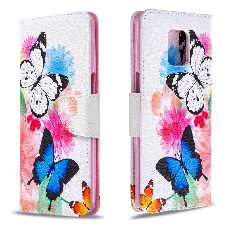 Funda Xiaomi Redmi Note 9S / Note 9 Pro pintada con mariposas y flores