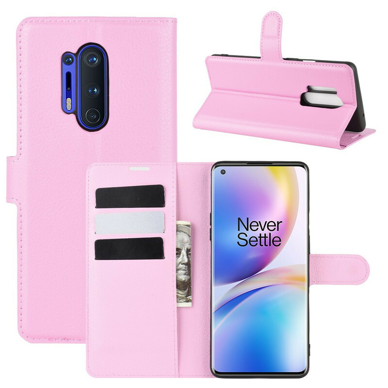 OnePlus 8 Pro Style Funda de cuero Lichi Premium