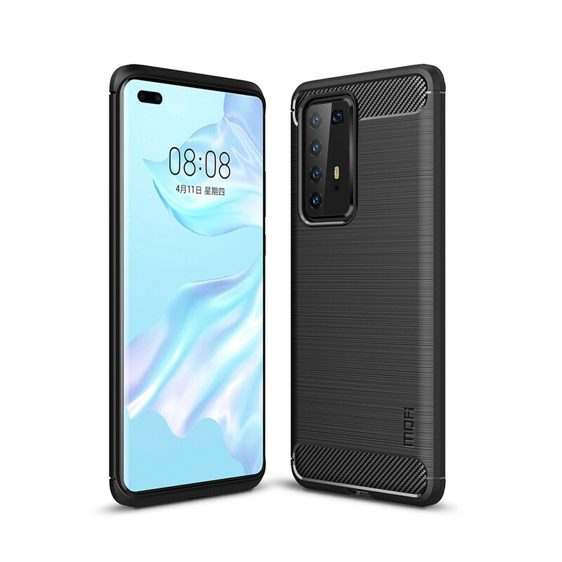 Huawei P40 Pro Funda de fibra de carbono cepillada MOFI