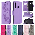 Funda Huawei P40 Lite E Mariposas y solapa oblicua