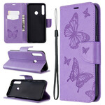 Funda Huawei P40 Lite E Mariposas y solapa oblicua