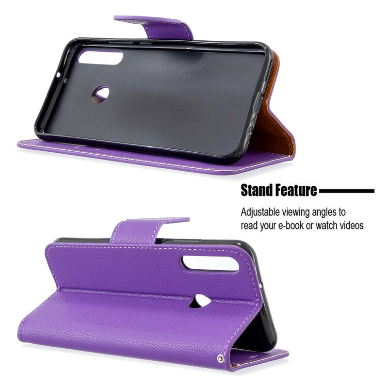 Huawei P40 Lite E Funda Litchi Oblique Flap