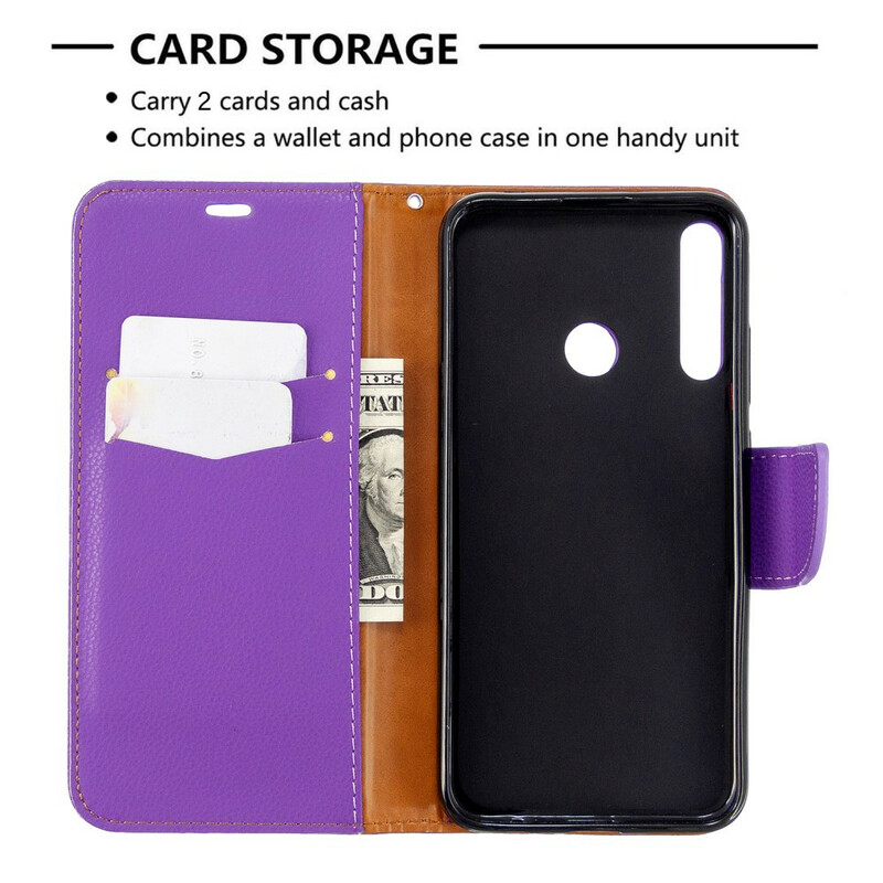 Huawei P40 Lite E Funda Litchi Oblique Flap