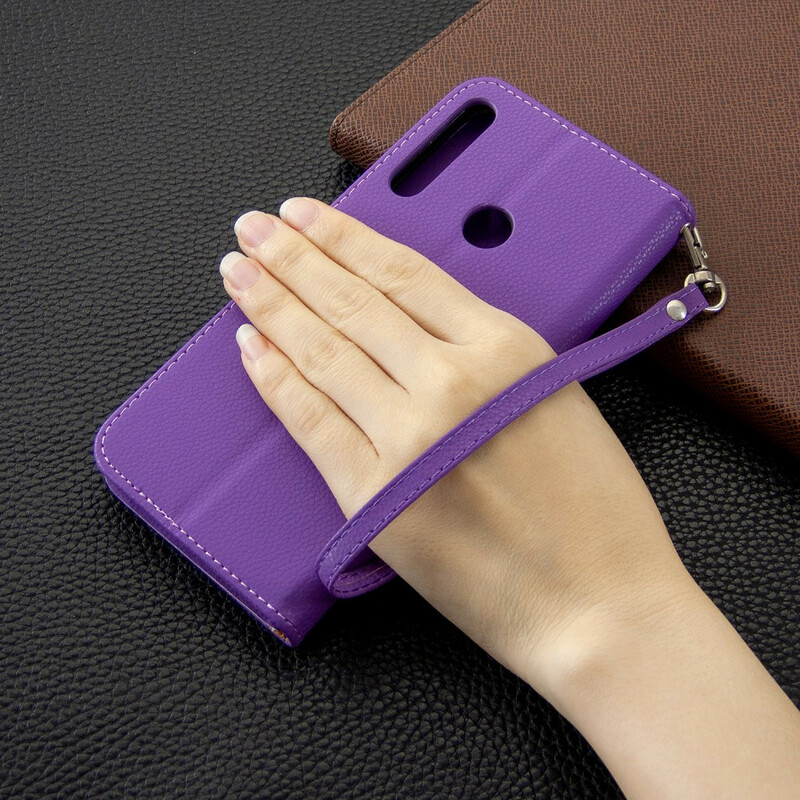 Huawei P40 Lite E Funda Litchi Oblique Flap