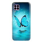 Huawei P40 Lite Funda Mariposa Azul Fluorescente