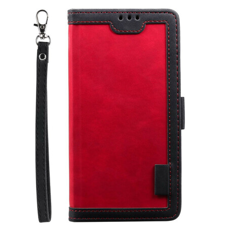Funda de polipiel de dos tonos para el Huawei P40 Lite Contornos reforzados