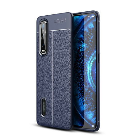 Funda de piel Oppo Find X2 Pro efecto lichi doble línea