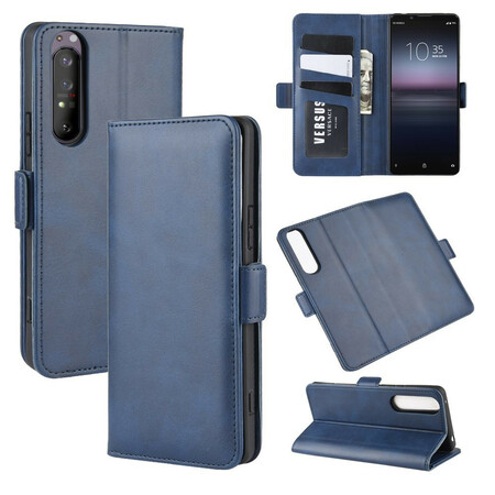 Funda para Sony Xperia 1 II con doble solapa