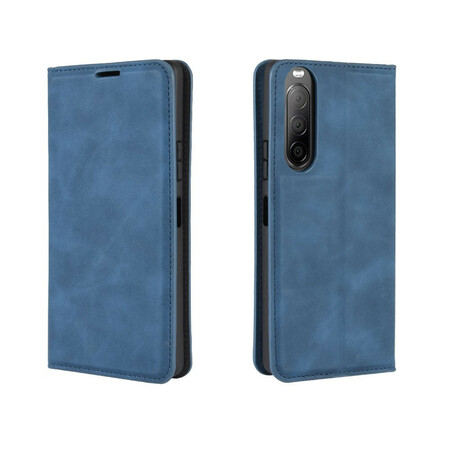 Funda abatible Sony Xperia 10 II Efecto cuero suave