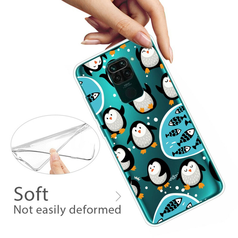 Funda Xiaomi Redmi Note 9 Pingüinos y peces