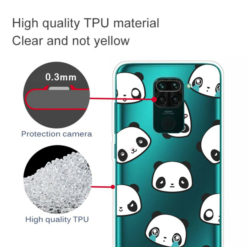 Xiaomi Redmi Note 9 Funda Sentimental Pandas