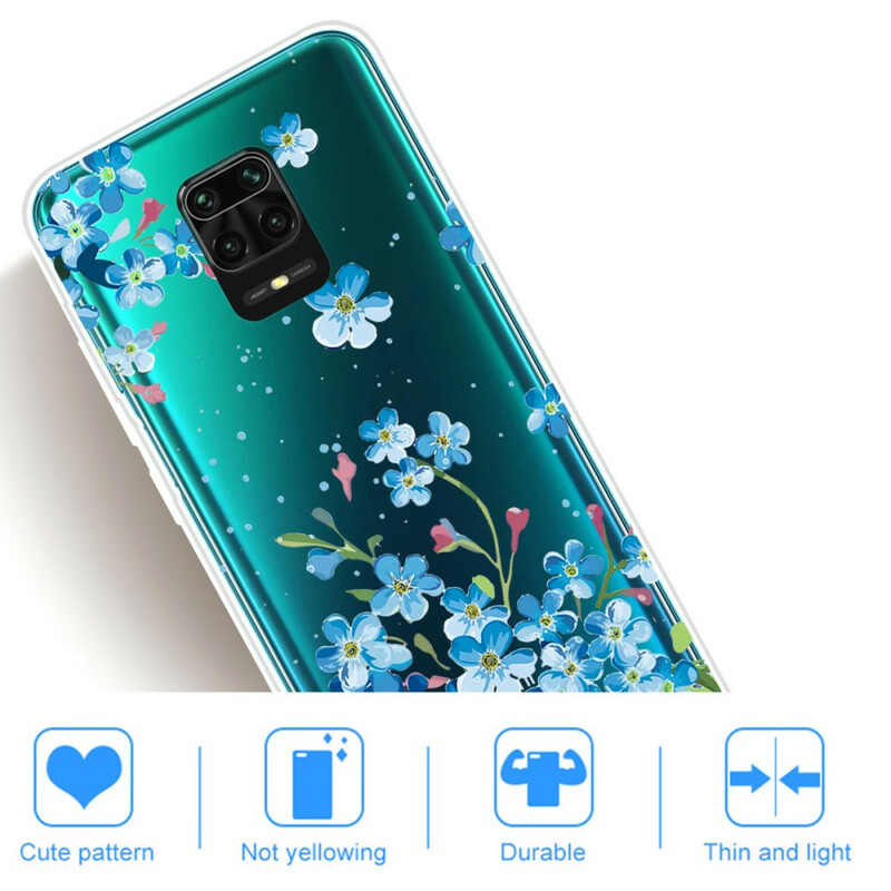 Xiaomi Redmi Note 9S / Redmi Note 9 Pro Funda Flores Azules