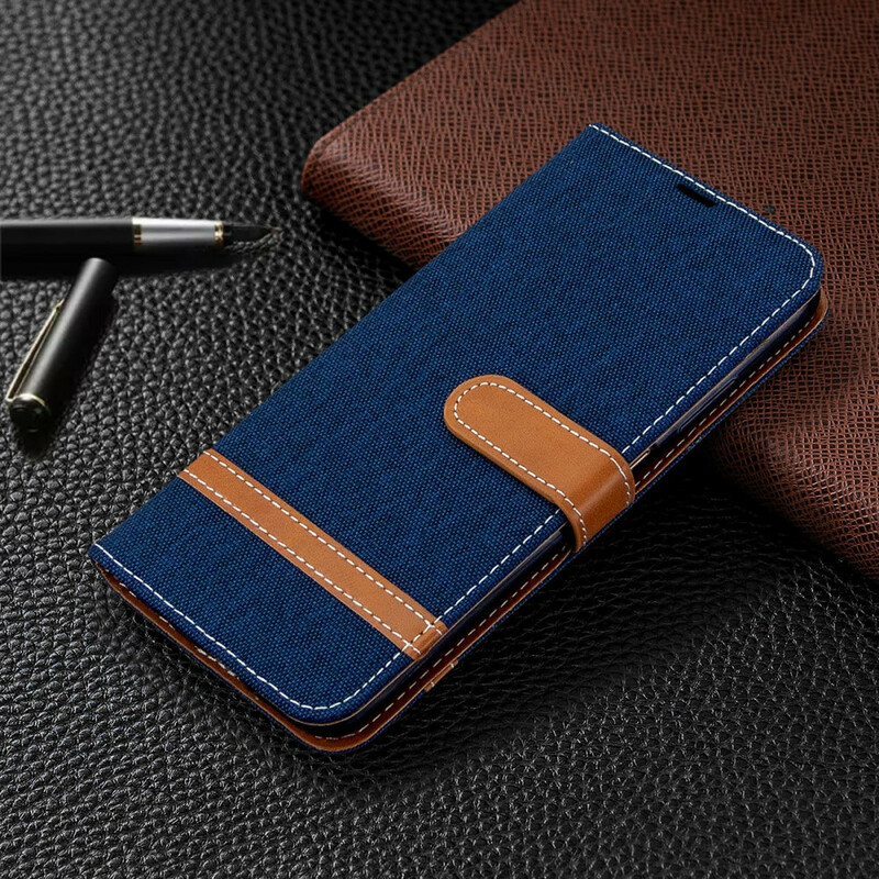 Funda de tela y colgante efecto cuero para Huawei P40 Lite