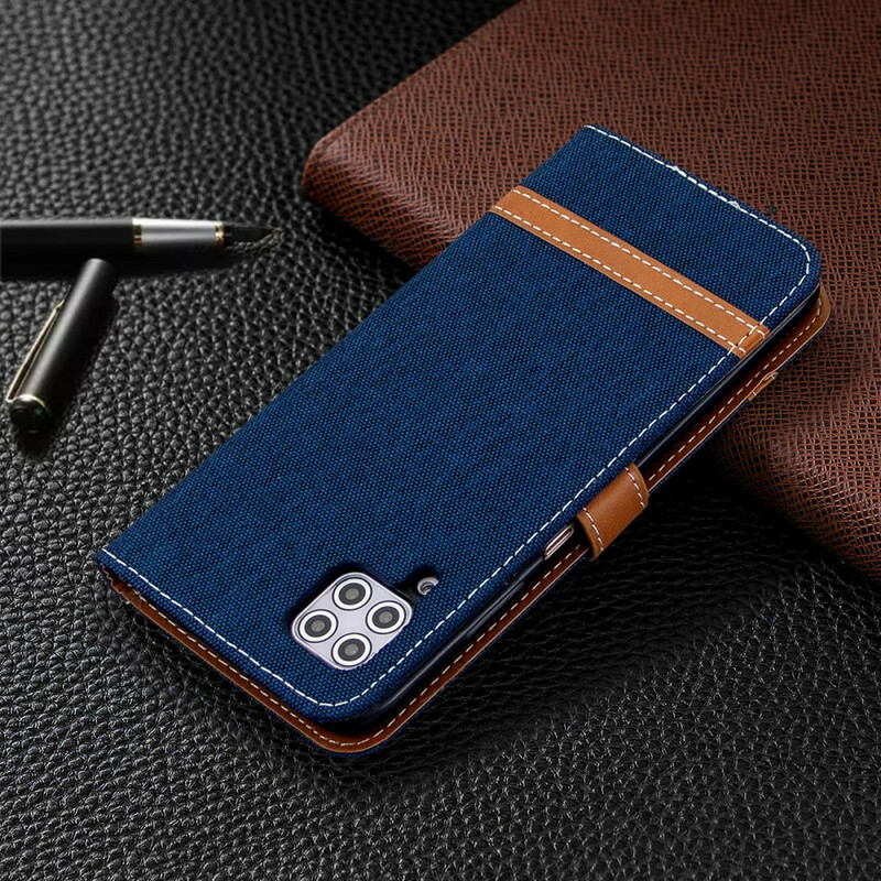 Funda de tela y colgante efecto cuero para Huawei P40 Lite