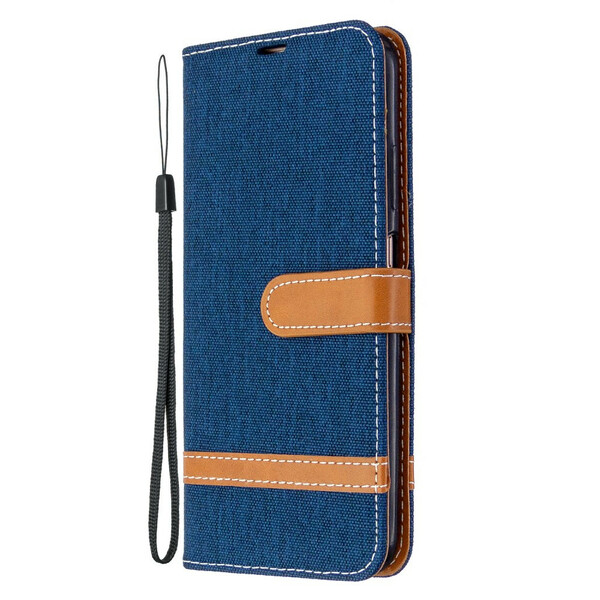 Funda de tela y colgante efecto cuero para Huawei P40 Lite