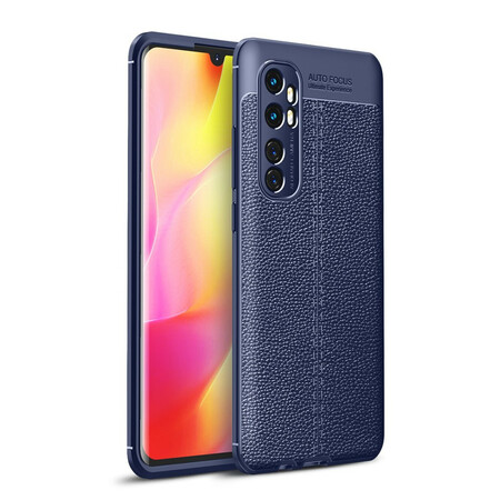 Xiaomi Mi Note 10 Lite Funda de cuero efecto lichi doble línea