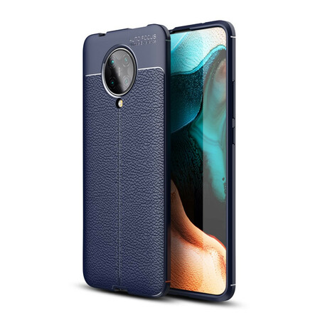Funda de cuero Xiaomi Poco F2 Pro efecto lichi doble línea