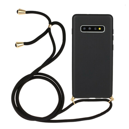Funda de silicona para Samsung Galaxy S10 Plus con cordón de color