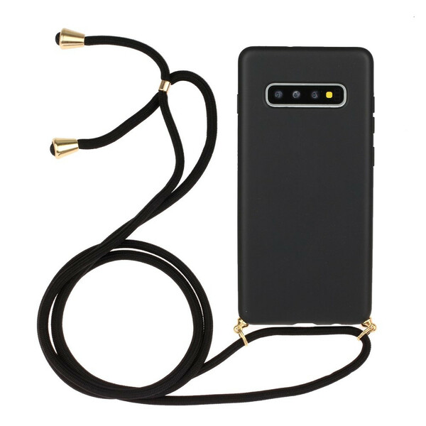 Funda de silicona para Samsung Galaxy S10 Plus con cordón de color