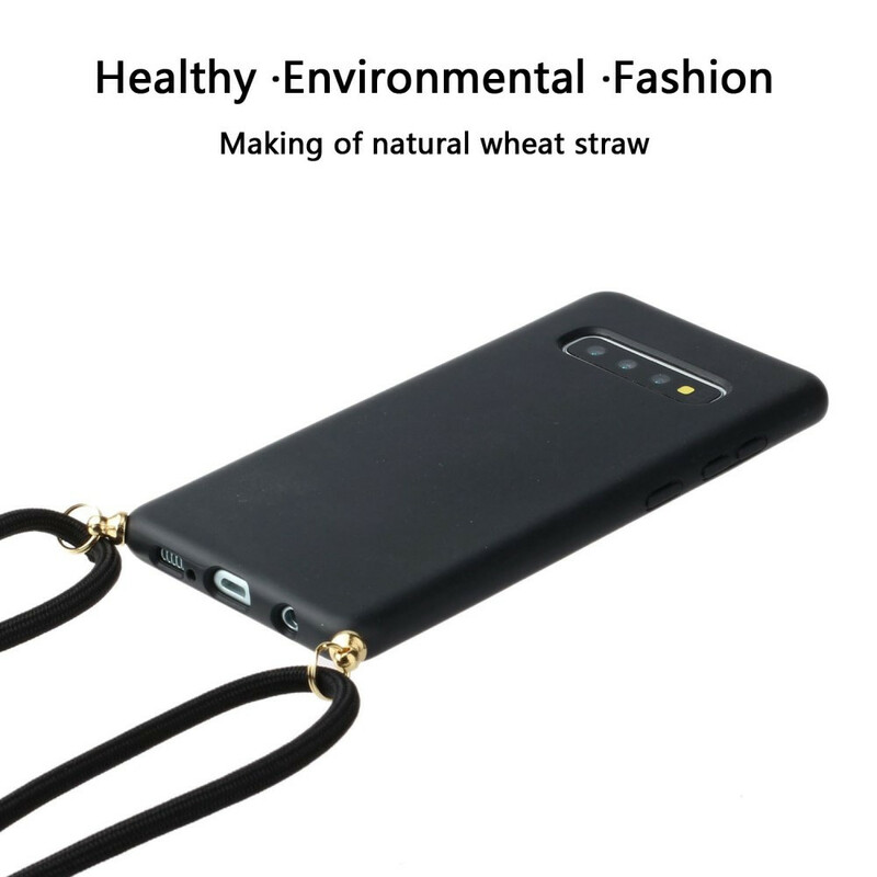 Funda de silicona para Samsung Galaxy S10 Plus con cordón de color