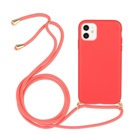 Funda de silicona para el iPhone 11 con cable de color