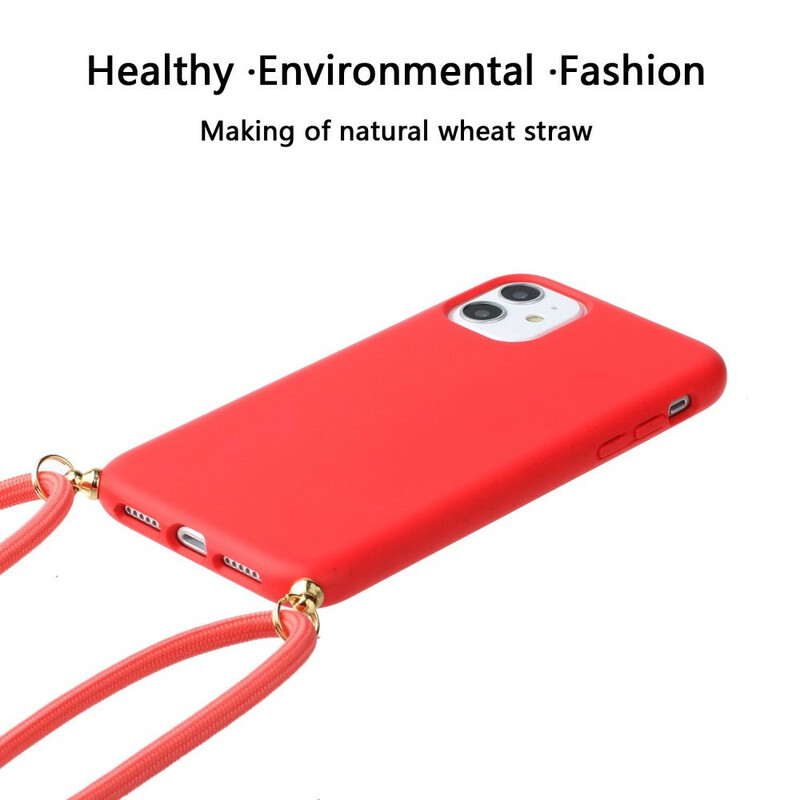 Funda de silicona para el iPhone 11 con cable de color