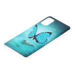 Samsung Galaxy A41 Funda Mariposa Azul Fluorescente