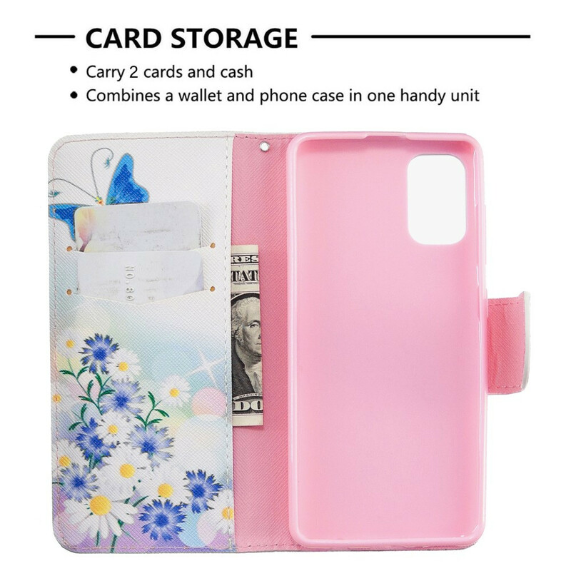 Funda Samsung Galaxy A41 Pintada Mariposas y Flores