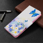 Funda Samsung Galaxy A41 Pintada Mariposas y Flores