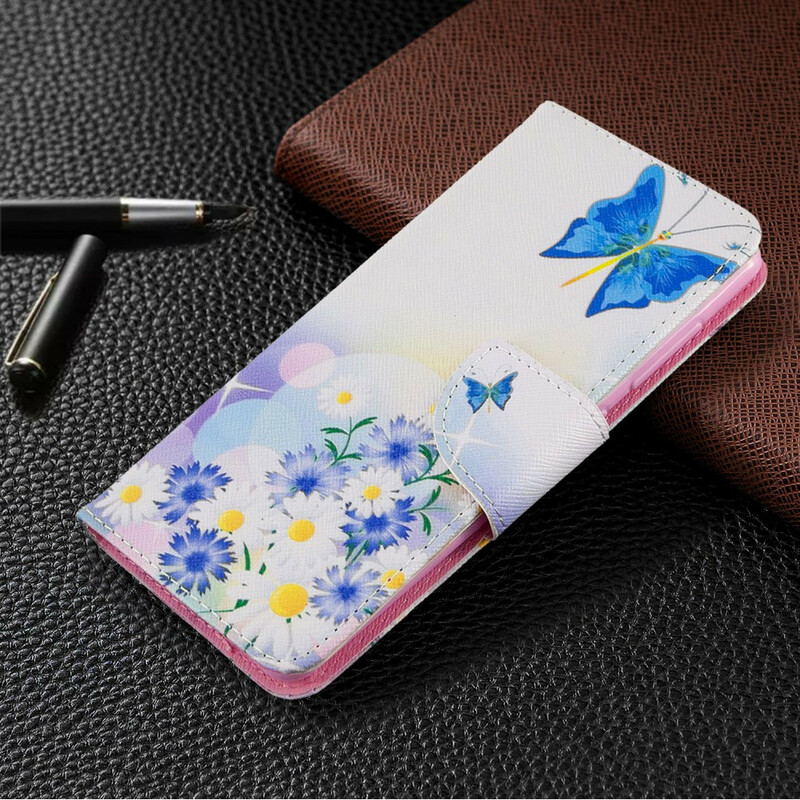 Funda Samsung Galaxy A41 Pintada Mariposas y Flores