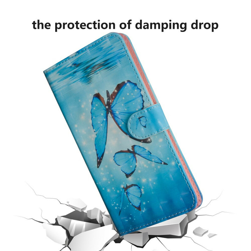 Funda Samsung Galaxy A41 Mariposas Azules Voladoras