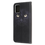 Samsung Galaxy A41 Funda negra con colgante de ojo de gato