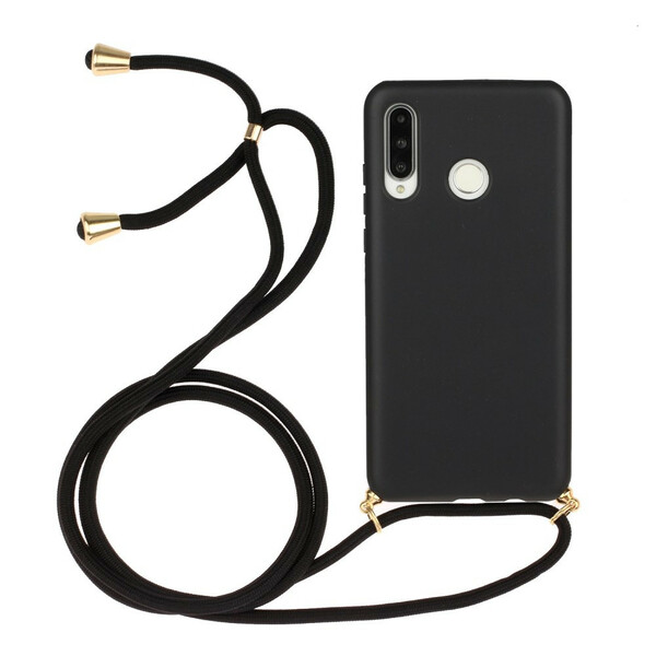 Funda de silicona con cordón de color para Huawei P30 Lite